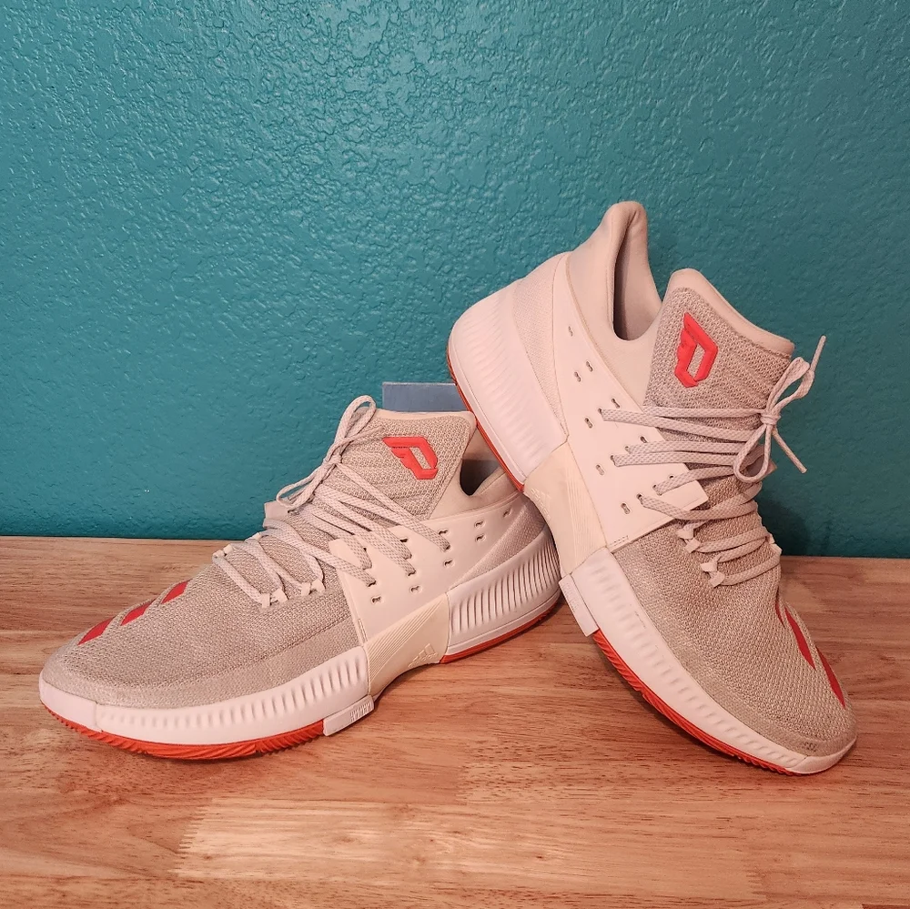 Adidas Dame 3 Damian Lillard Men's Basketball‎ Shoes Concrete/Red/White, Size 14